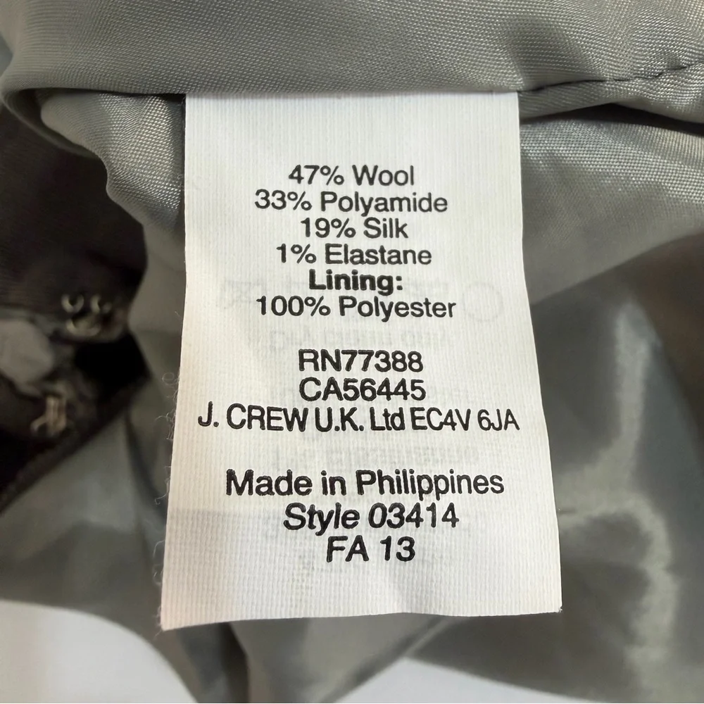 J. Crew Women's Tie-Waist Tweed Lined Mini Skirt Size 2